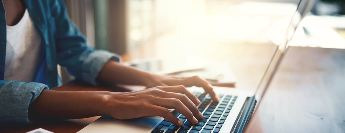 student using laptop